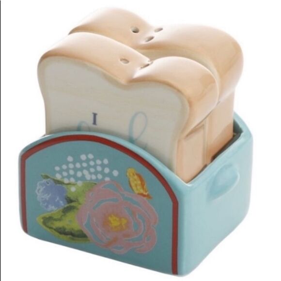 Rare - The Pioneer Woman Celia Toast / toaster salt and pepper shakers - Picture 2 of 4
